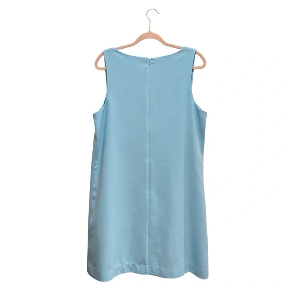 Lilly Pulitzer Penelope Blue Ibiza Beaded Shift Dress Resortwear Teal Sz 12 - Picture 6 of 11